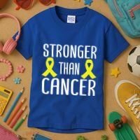 Stronger Than Cancer Sarcoma Cone Bladder Yellow Ribbon Gift Great Gift Kids T-Shirt thumb 3