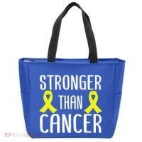 Stronger Than Cancer Sarcoma Cone Bladder Yellow Ribbon Gift Great Gift Tote Bag thumb 0