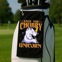 Save The Chubby Unicorn Gift Golf Towel thumb 2