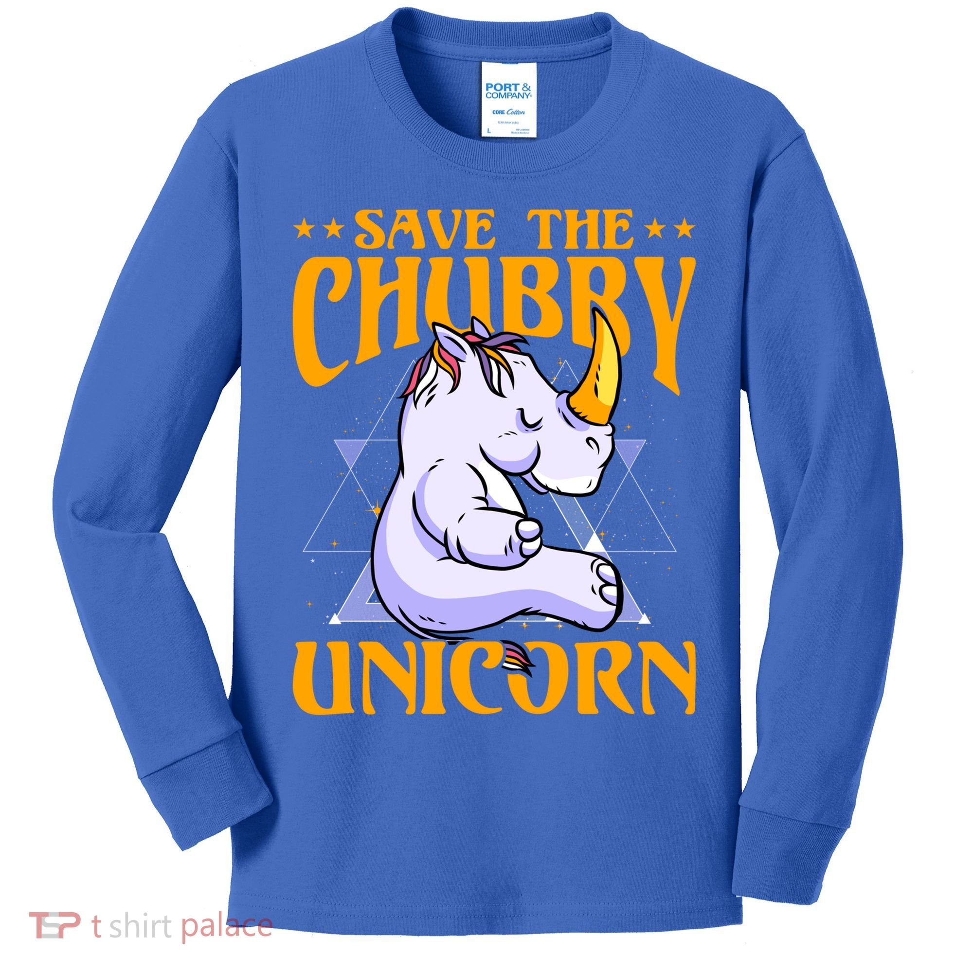 Save The Chubby Unicorn Gift Kids Long Sleeve Shirt