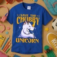 Save The Chubby Unicorn Gift Kids T-Shirt thumb 3