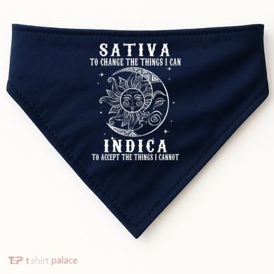 Sativa To Change The Things I Can Indica, Cannabis Weed USA-Made Doggie Bandana