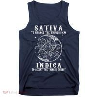 Sativa To Change The Things I Can Indica, Cannabis Weed Tank Top thumb 0