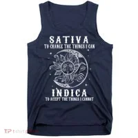 Sativa To Change The Things I Can Indica, Cannabis Weed Tank Top thumb 0