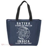 Sativa To Change The Things I Can Indica, Cannabis Weed Tote Bag thumb 0