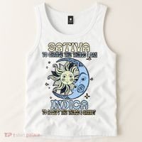 Sativa To Change The Things I Can Indica Cannabis Weed Sun Moon 420 Day Tank Top thumb 2