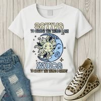 Sativa To Change The Things I Can Indica Cannabis Weed Sun Moon 420 Day Women's T-Shirt thumb 3