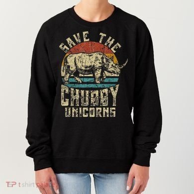 save the chubby unicorn rhino retro vintage Women's Sweatshirt