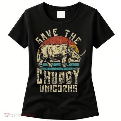 save the chubby unicorn rhino retro vintage Women's T-Shirt