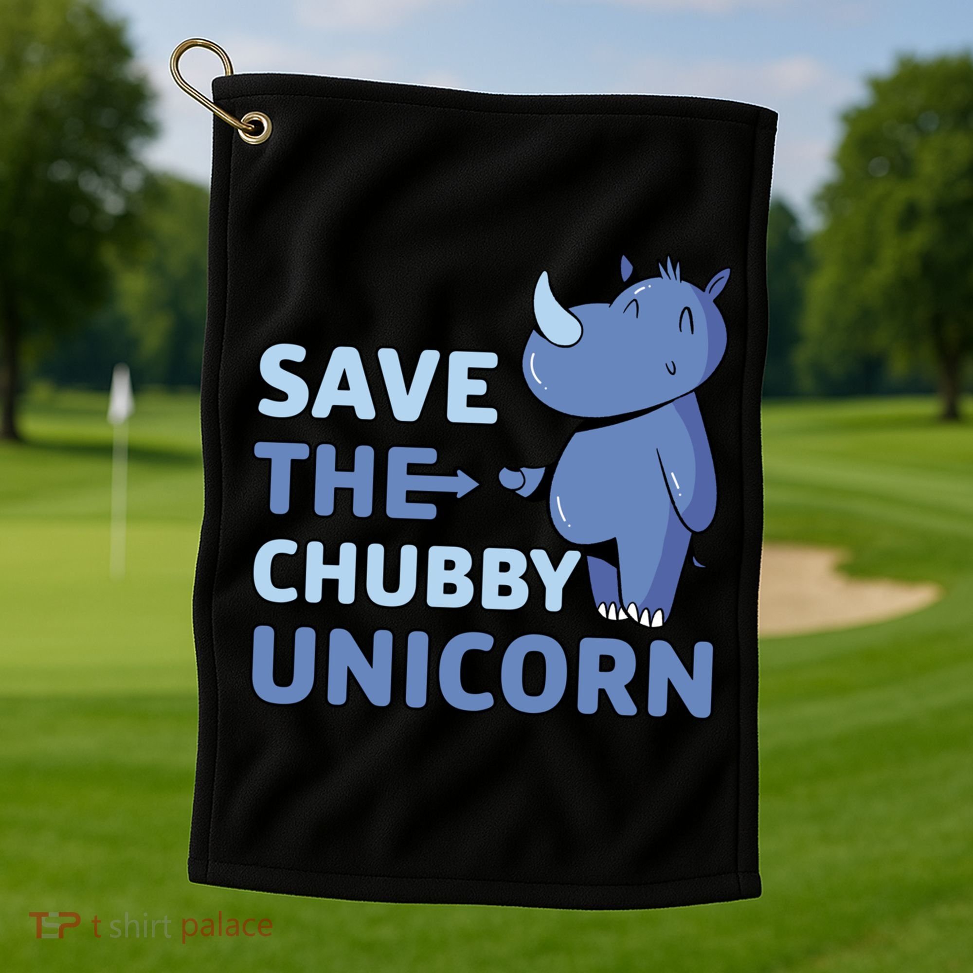 Save The Chubby Unicorn Gift Golf Towel