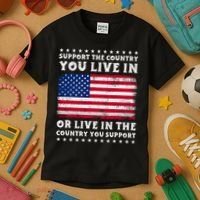 Support The Country You Live In The Country You Support Kids T-Shirt thumb 3