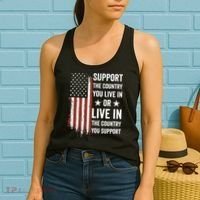 Support The Country You Live In The Country You Support Usa Women's Tank Top thumb 2