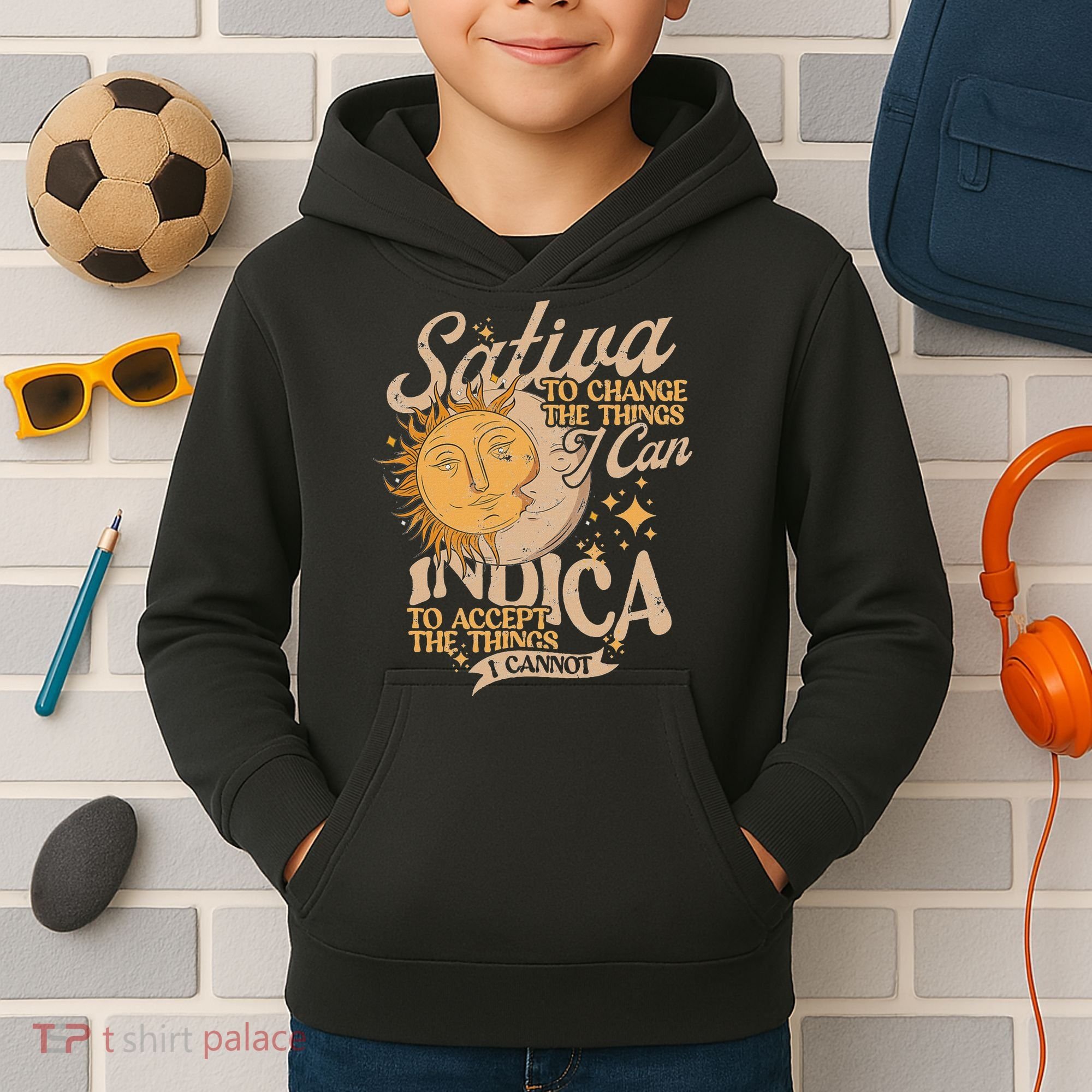 Sativa To Change The Things I Can Indica Positivity Kids Hoodie