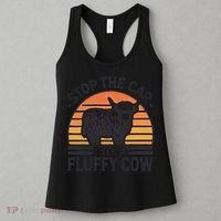 Stop The Car I See Fluffy Cow Retro Highland Cow Lover Funny Women's Tank Top thumb 3