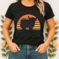 Stop The Car I See Fluffy Cow Retro Highland Cow Lover Funny Women's T-Shirt thumb 2