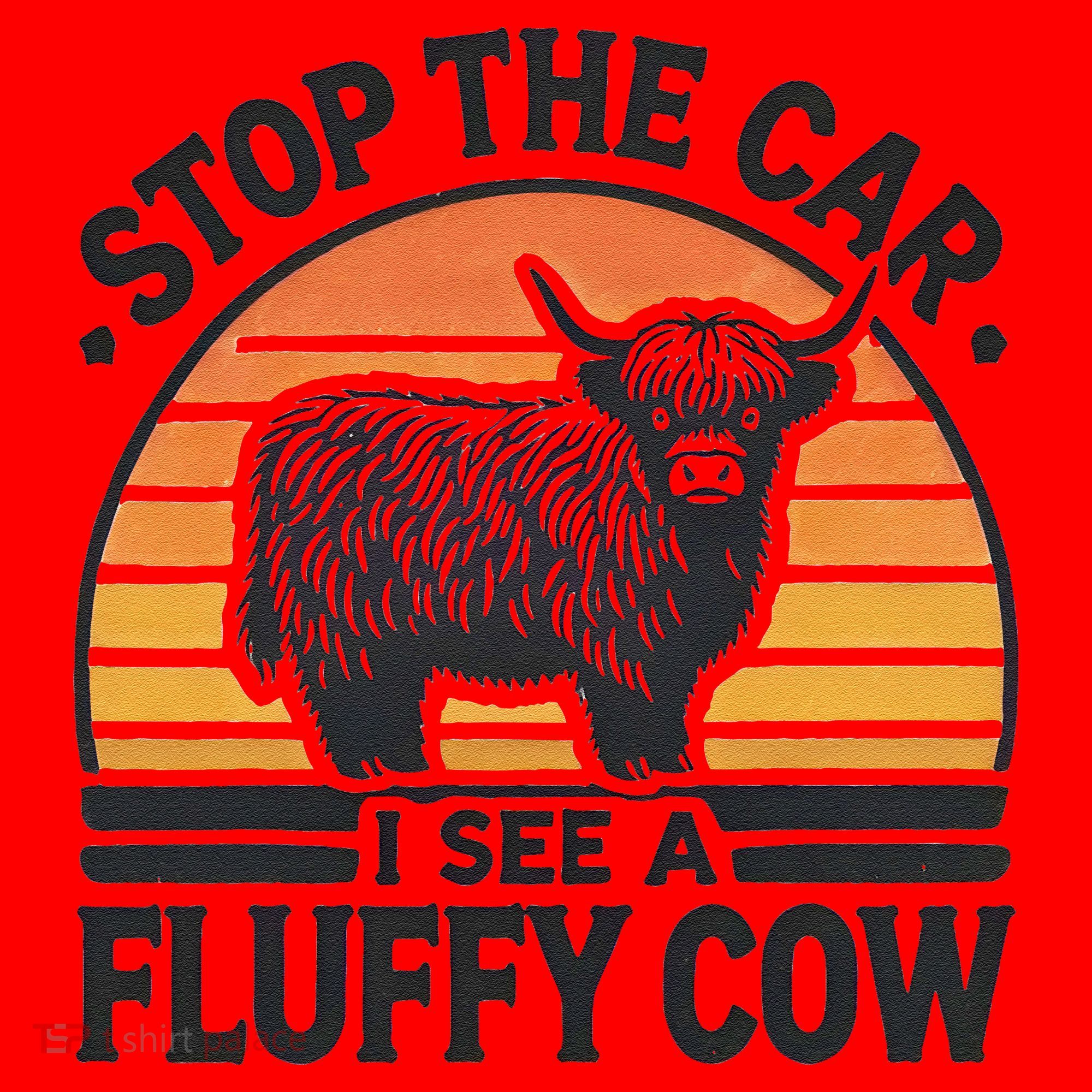 Stop The Car I See Fluffy Cow Retro Highland Cow Lover Funny Santa Hat