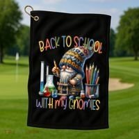Science Teacher Chemistry Gnome Graphic Funny Back To School Gift Golf Towel thumb 1