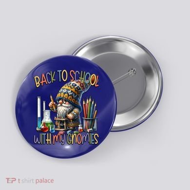 Science Teacher Chemistry Gnome Graphic Funny Back To School Gift Button
