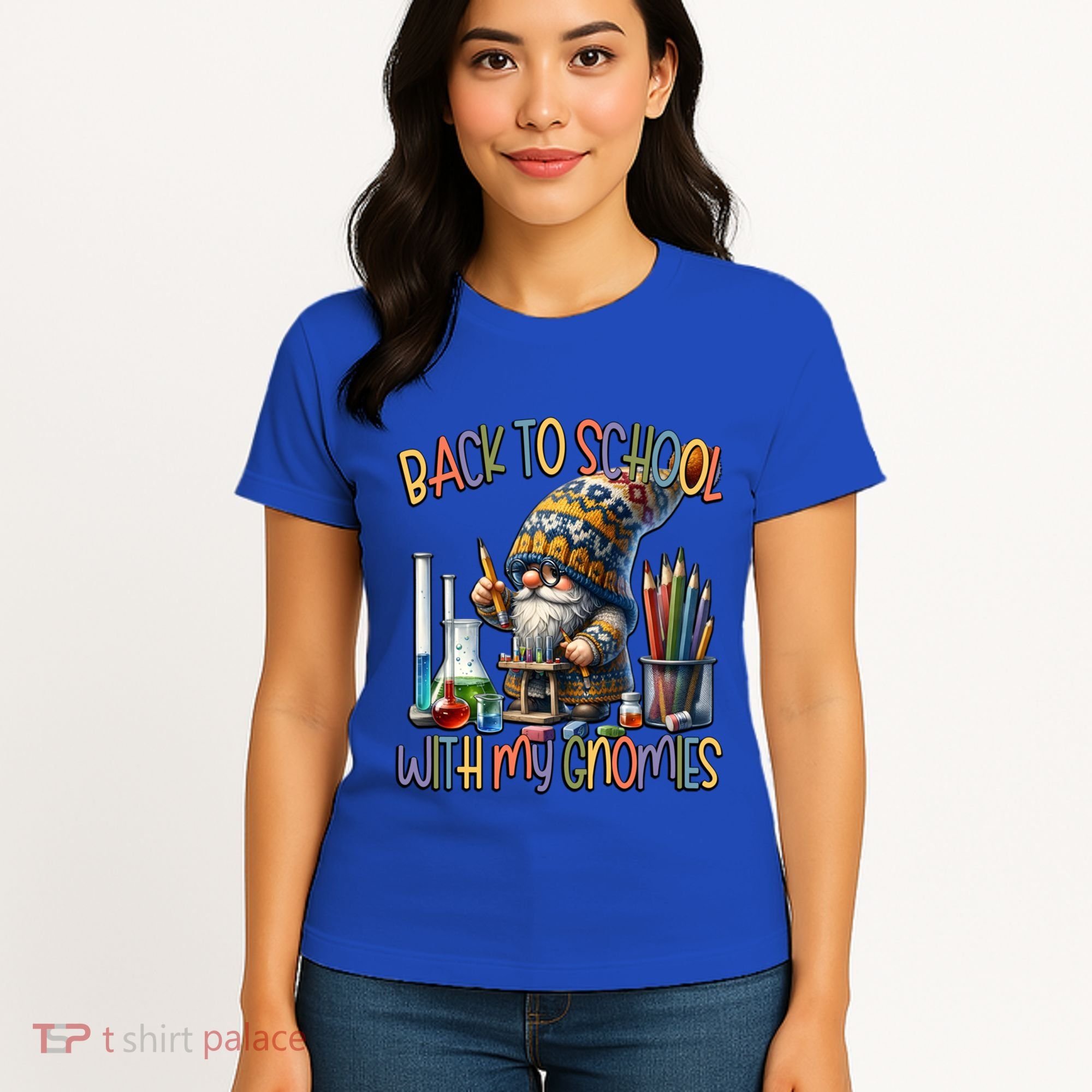 Science Teacher Chemistry Gnome Graphic Funny Back To School Gift Women's T-Shirt