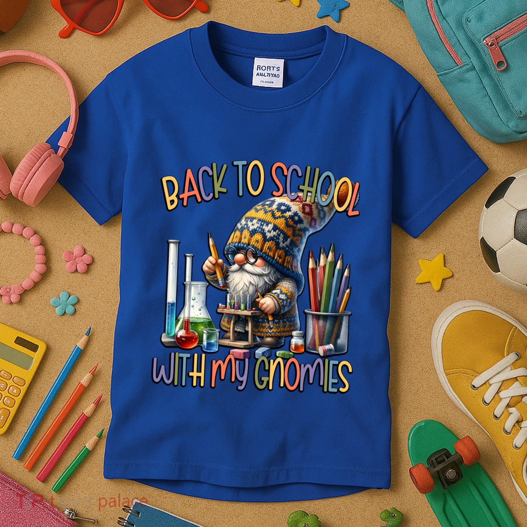 Science Teacher Chemistry Gnome Graphic Funny Back To School Gift Kids T-Shirt