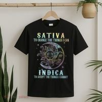 Sativa To Change The Things I Can Indica Cannabis W T-Shirt thumb 2