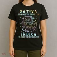 Sativa To Change The Things I Can Indica Cannabis W T-Shirt thumb 4