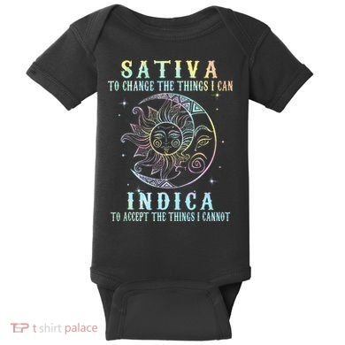 Sativa To Change The Things I Can Indica Cannabis W Baby Bodysuit