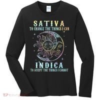 Sativa To Change The Things I Can Indica Cannabis W Women's Long Sleeve Shirt thumb 0