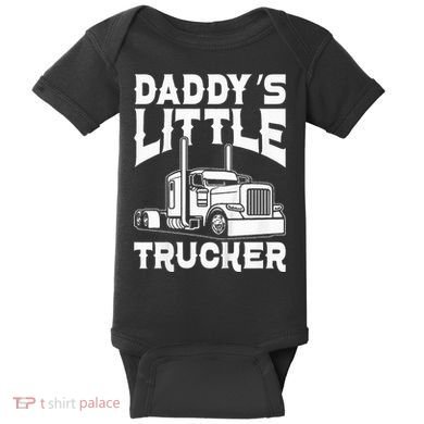 Semi Truck DaddyS Little Trucker Baby Bodysuit