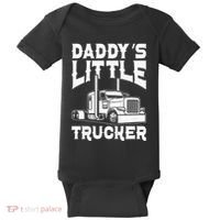 Semi Truck DaddyS Little Trucker Baby Bodysuit thumb 0