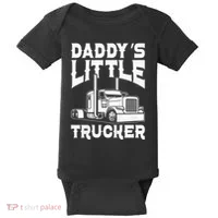 Semi Truck DaddyS Little Trucker Baby Bodysuit thumb 0