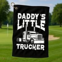 Semi Truck DaddyS Little Trucker Golf Towel thumb 1
