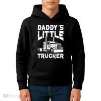 Semi Truck DaddyS Little Trucker Kids Hoodie thumb 4