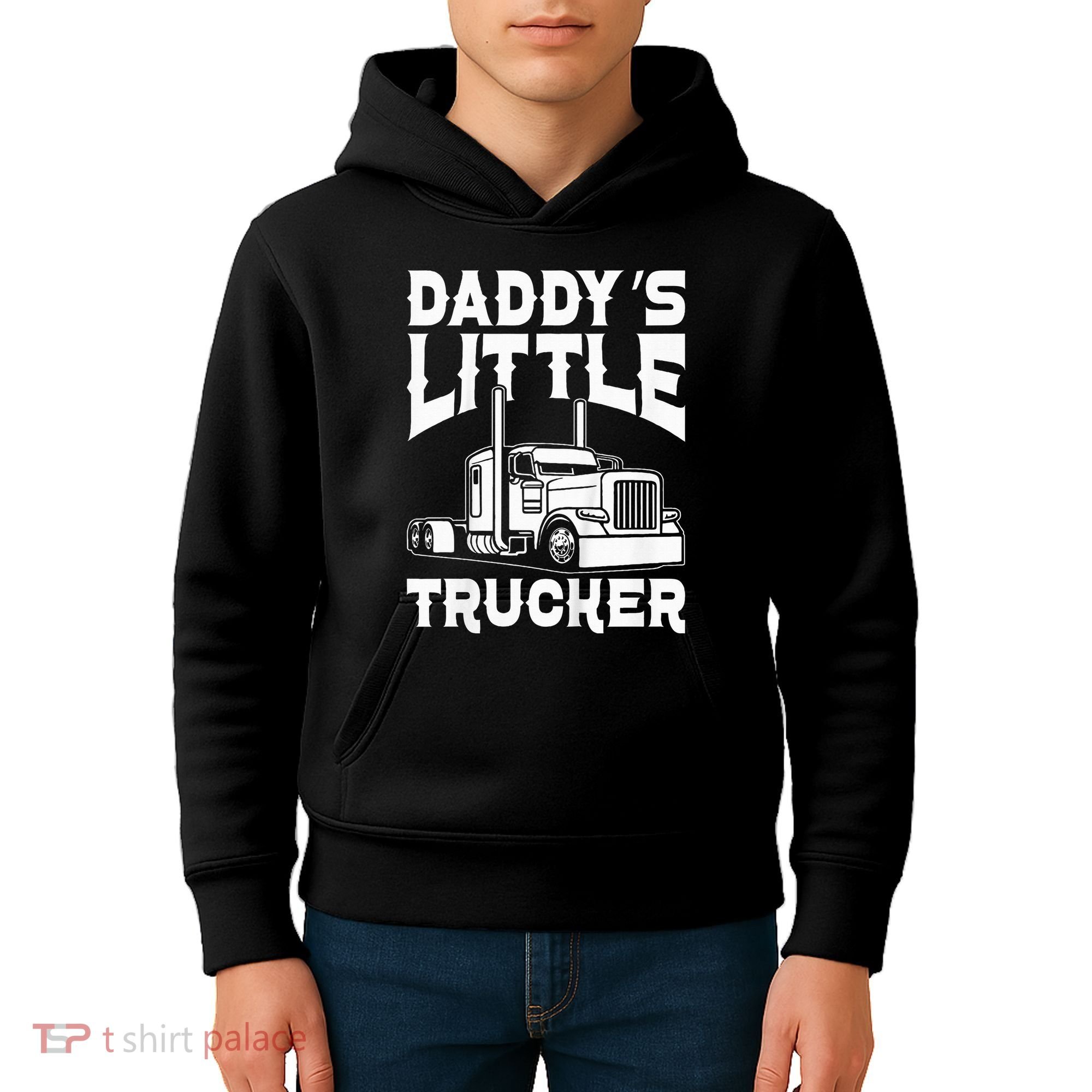 Semi Truck DaddyS Little Trucker Kids Hoodie