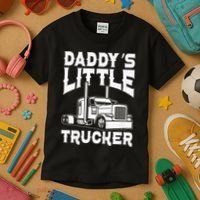 Semi Truck DaddyS Little Trucker Kids T-Shirt thumb 3