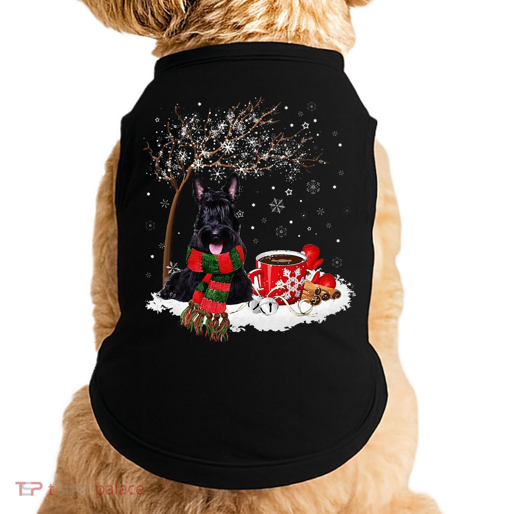Scottish Terrier Dog In The Snow Christmas Winter Xmas Tree Doggie Tank