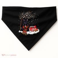 Scottish Terrier Dog In The Snow Christmas Winter Xmas Tree USA-Made Doggie Bandana thumb 0