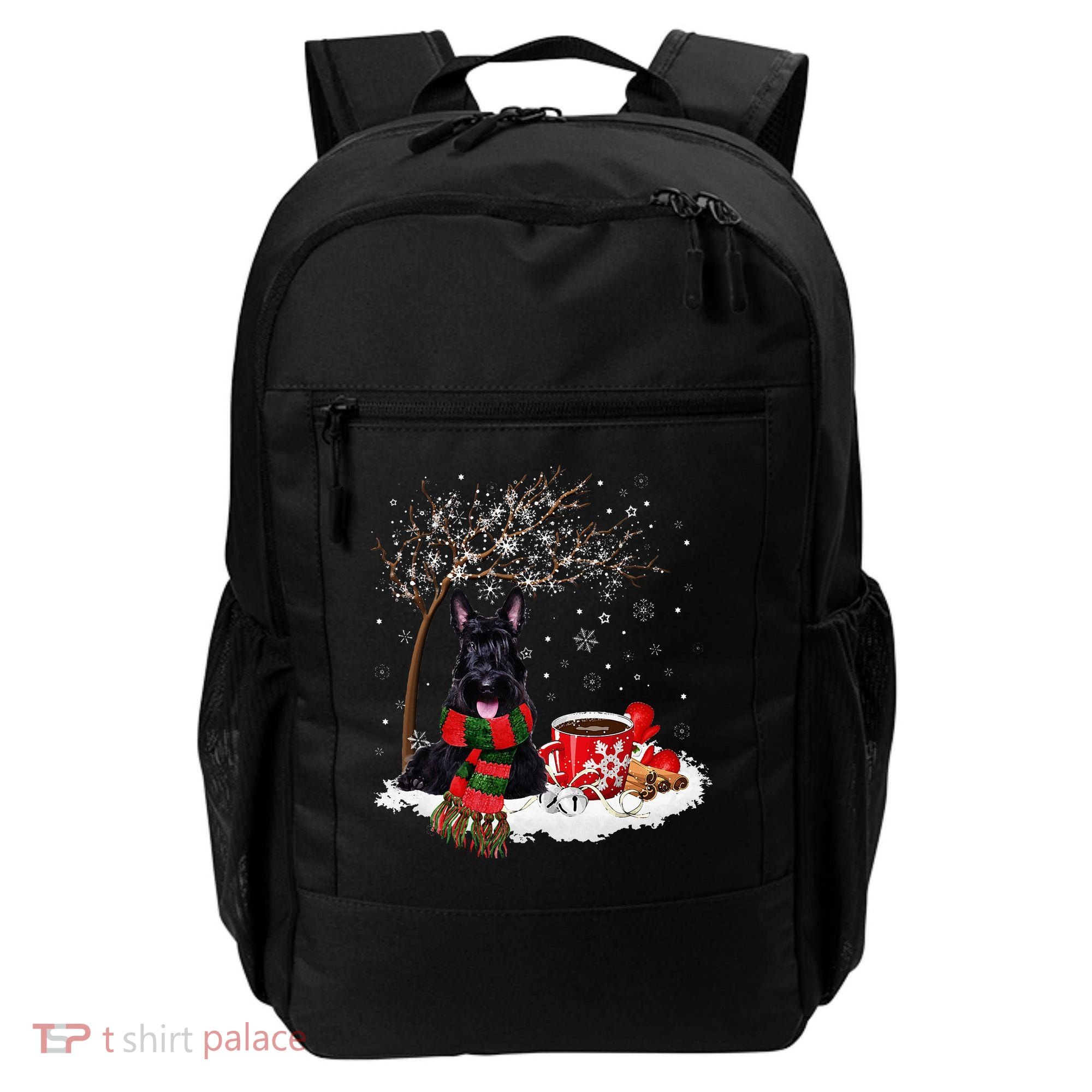 Scottish Terrier Dog In The Snow Christmas Winter Xmas Tree Backpack