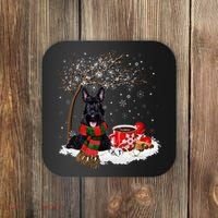Scottish Terrier Dog In The Snow Christmas Winter Xmas Tree Coaster thumb 0
