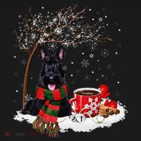 Scottish Terrier Dog In The Snow Christmas Winter Xmas Tree Women's Hoodie thumb 2