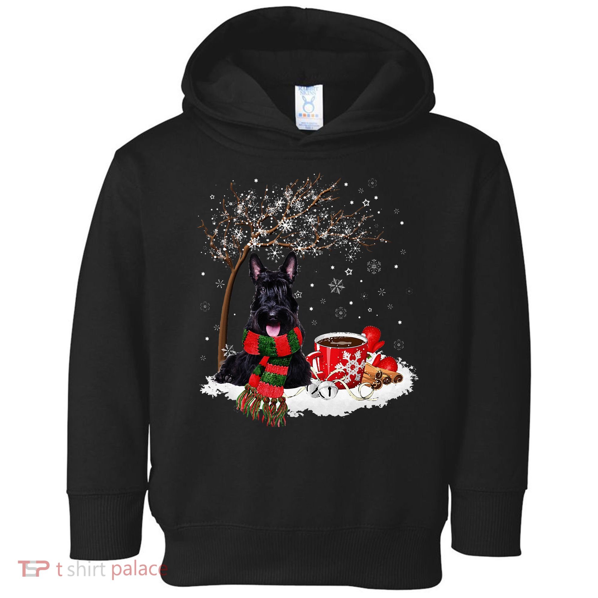 Scottish Terrier Dog In The Snow Christmas Winter Xmas Tree Toddler Hoodie