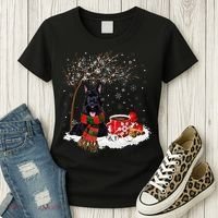 Scottish Terrier Dog In The Snow Christmas Winter Xmas Tree Women's T-Shirt thumb 3