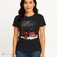 Scottish Terrier Dog In The Snow Christmas Winter Xmas Tree Women's T-Shirt thumb 4