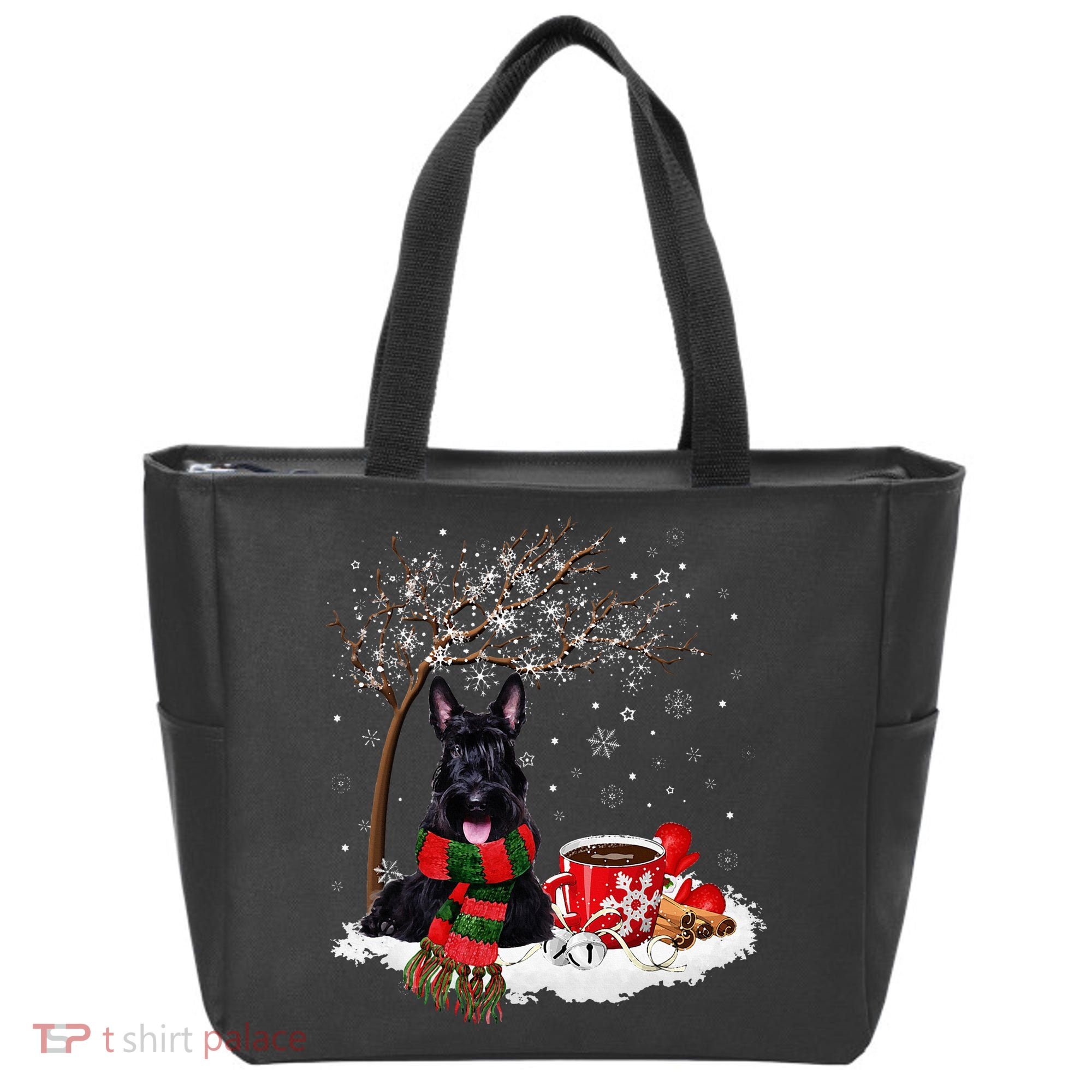 Scottish Terrier Dog In The Snow Christmas Winter Xmas Tree Tote Bag