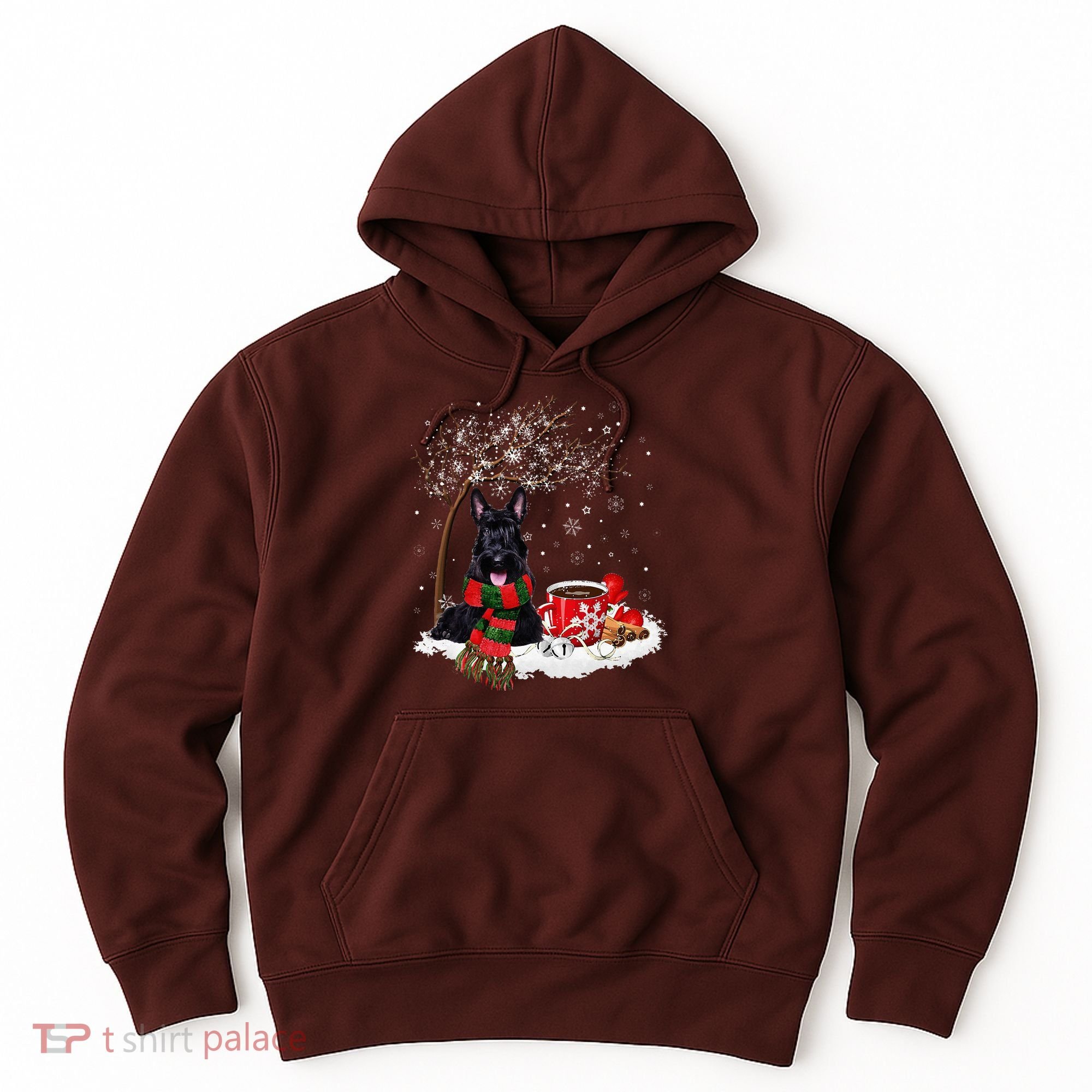 Scottish Terrier Dog In The Snow Christmas Winter Xmas Tree Hoodie