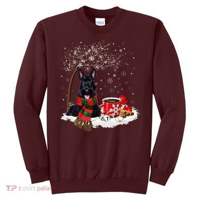 Scottish Terrier Dog In The Snow Christmas Winter Xmas Tree Sweatshirt