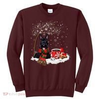 Scottish Terrier Dog In The Snow Christmas Winter Xmas Tree Sweatshirt thumb 0