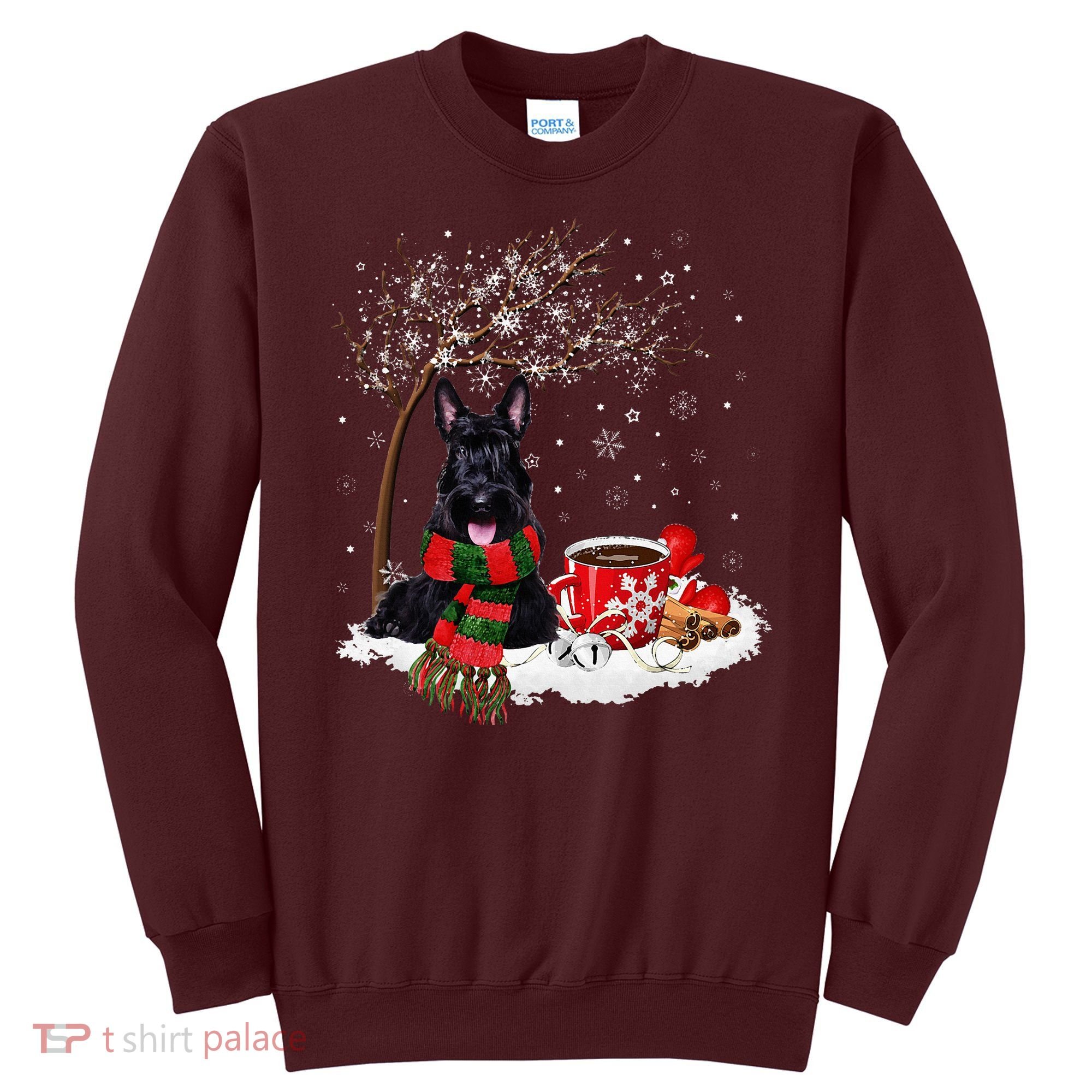 Scottish Terrier Dog In The Snow Christmas Winter Xmas Tree Sweatshirt