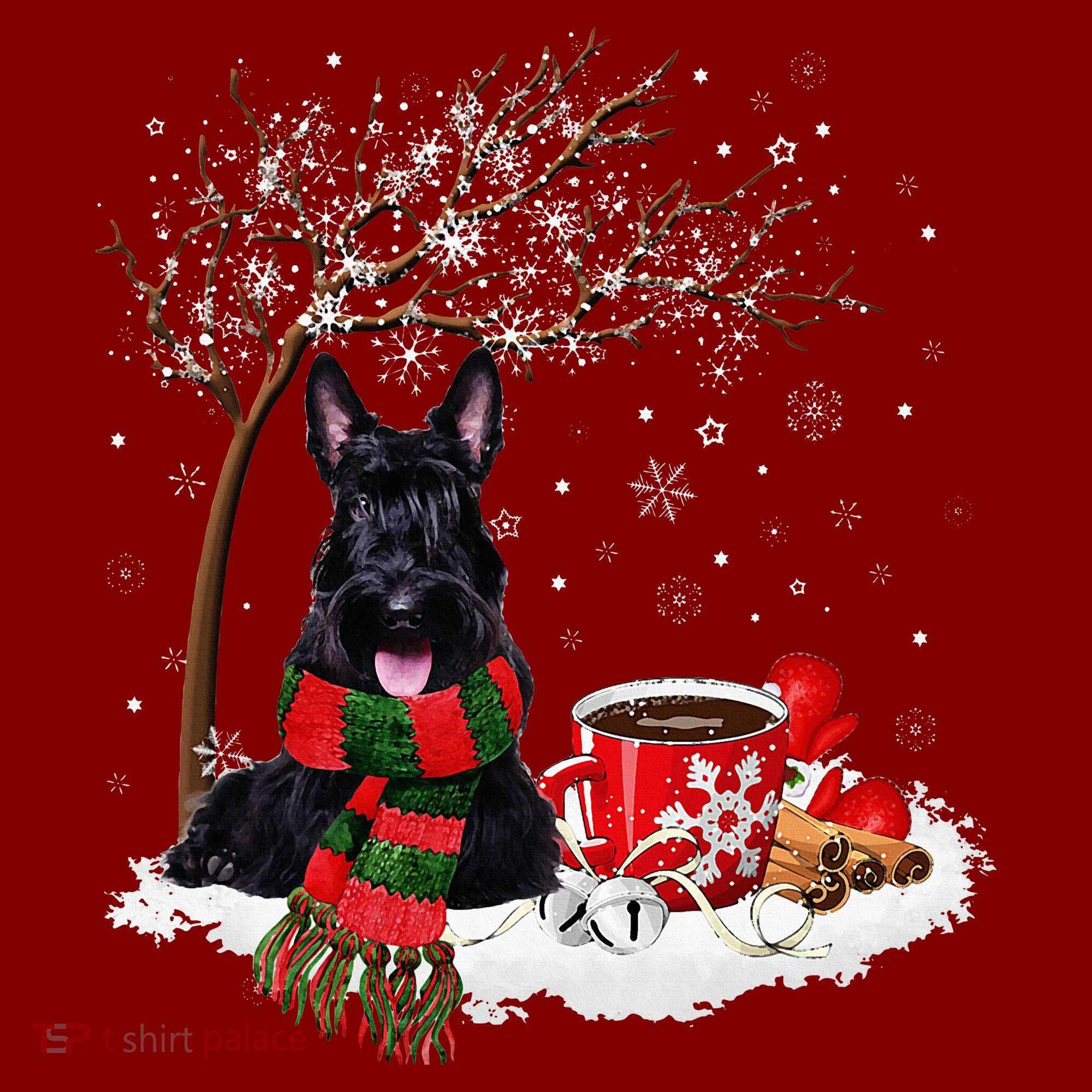 Scottish Terrier Dog In The Snow Christmas Winter Xmas Tree Sweatshirt