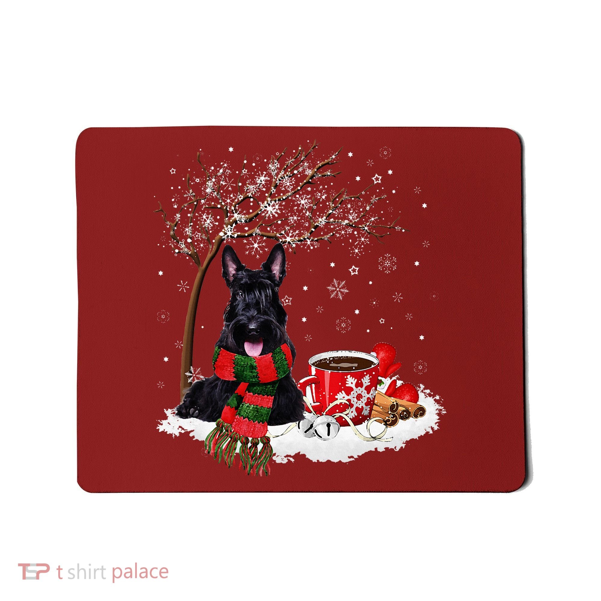 Scottish Terrier Dog In The Snow Christmas Winter Xmas Tree Mousepad